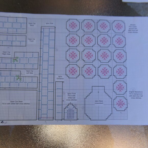 Mary Maxim Plastic Canvas Craft Project Choo Choo Train Kit Started - Picture 13 of 14